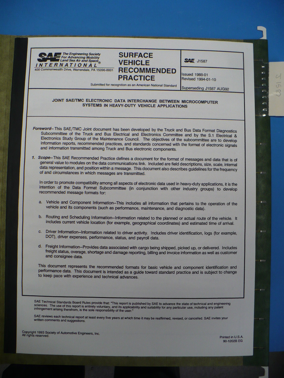 Auto related document