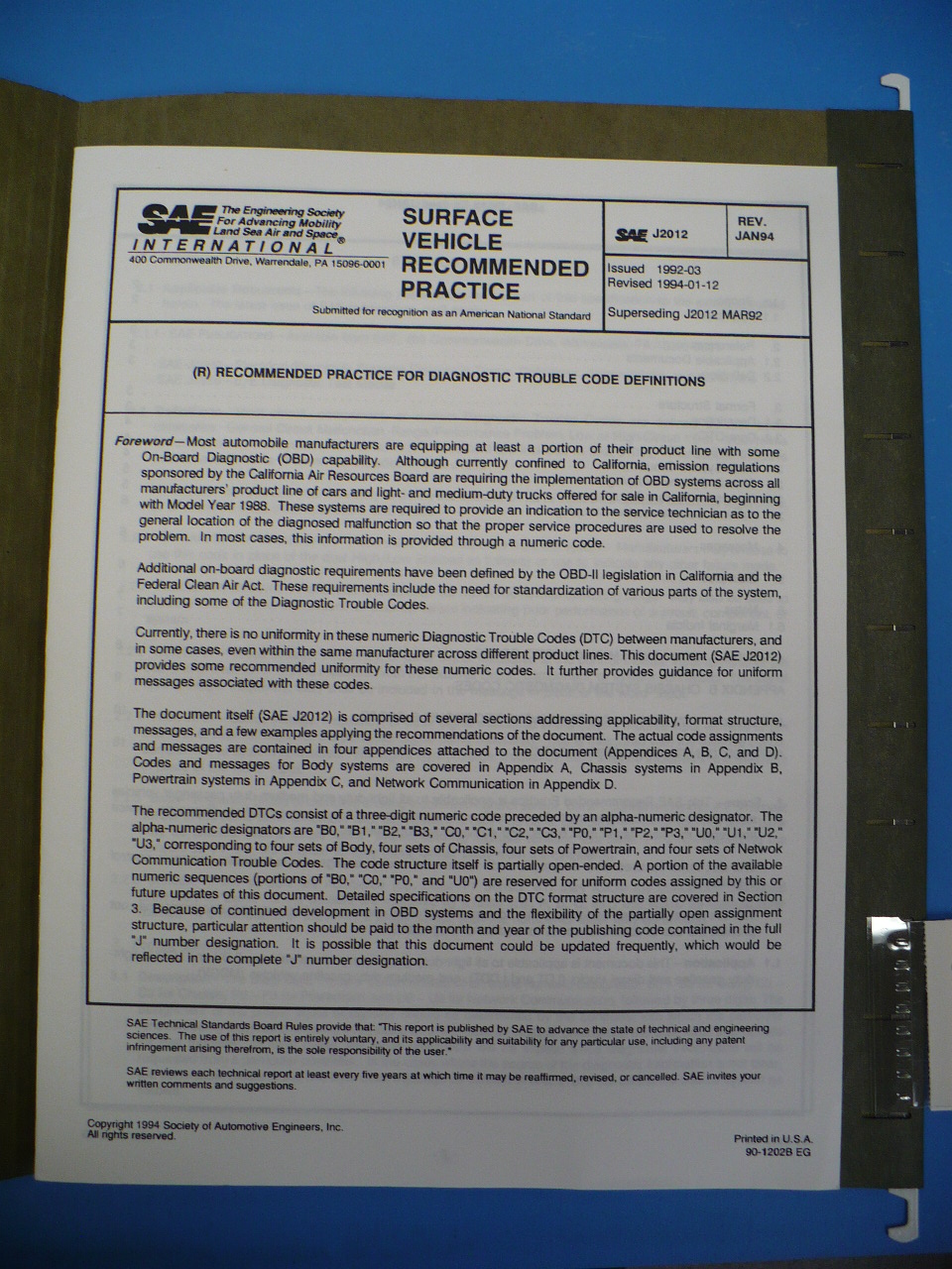 Auto related document