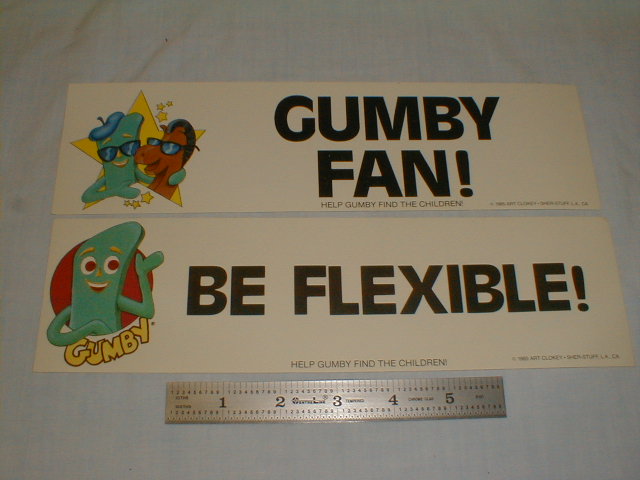 Gumby bumper stickers
